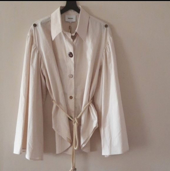 Nanushka Peasant Style Mediterranean Blouse - Picture 3 of 14